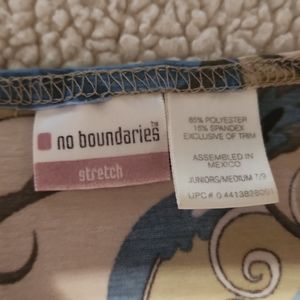 3/4 sleeve shirt... No Boundaries...size Junior Medium...tan/blue/olive